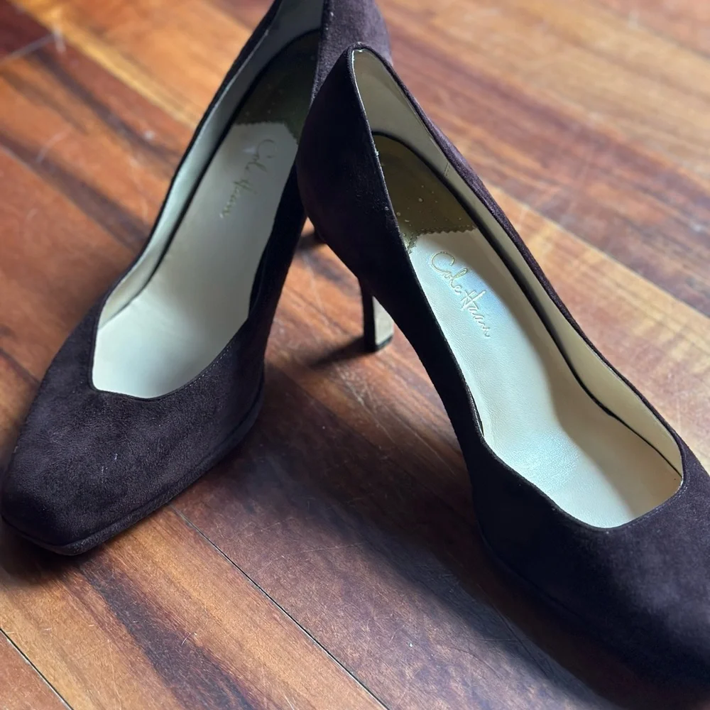 Cole Haan Nike Air Brown Suede Pumps - Picture 3 of 4